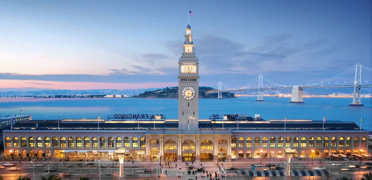 The Ferry Building - iconic San Francisco landmark on the Embarcadero, location of PyAI Conference at Shack15